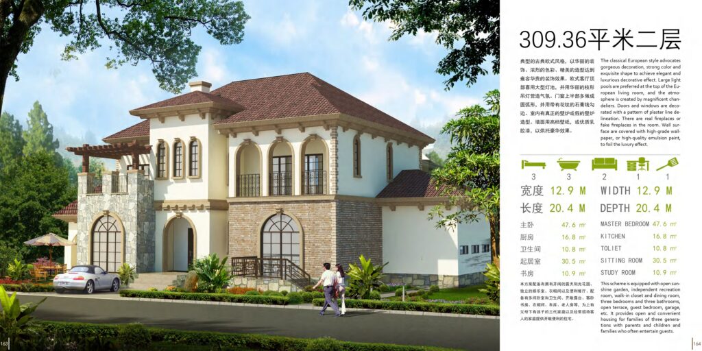 TC HouseTech European classical light steel villa design